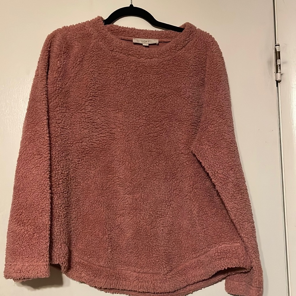 Pink teddy bear crew neck